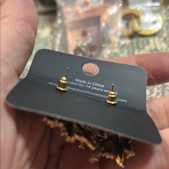 Paparazzi Gold Earrings with Intricate Design - Picture 3 of 3